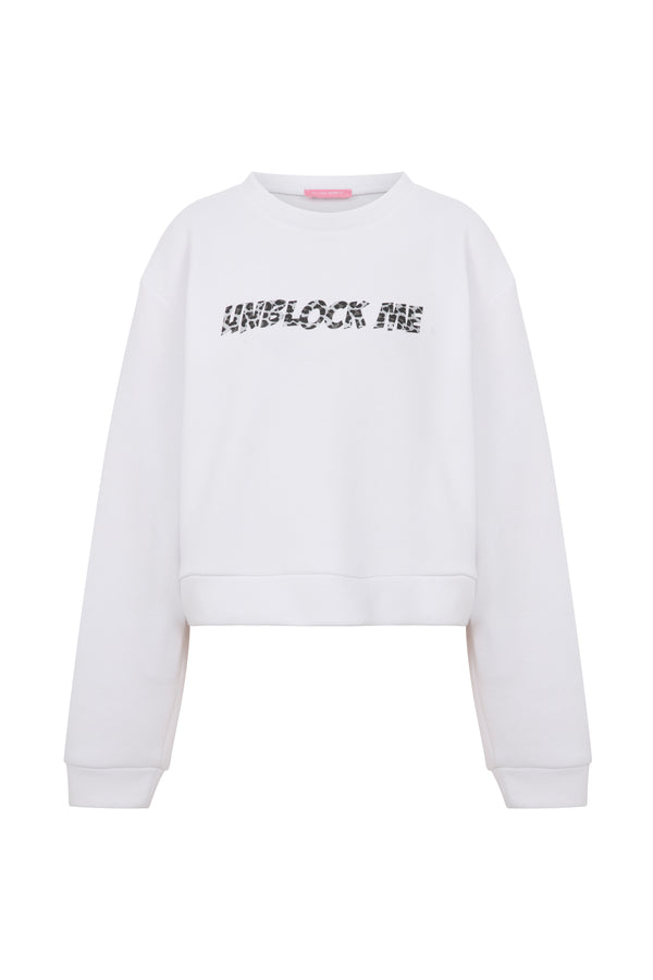 unblock me white sweatshirt