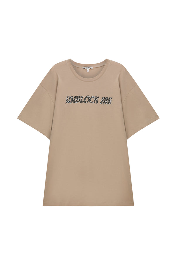 unblock me bej t-shirt