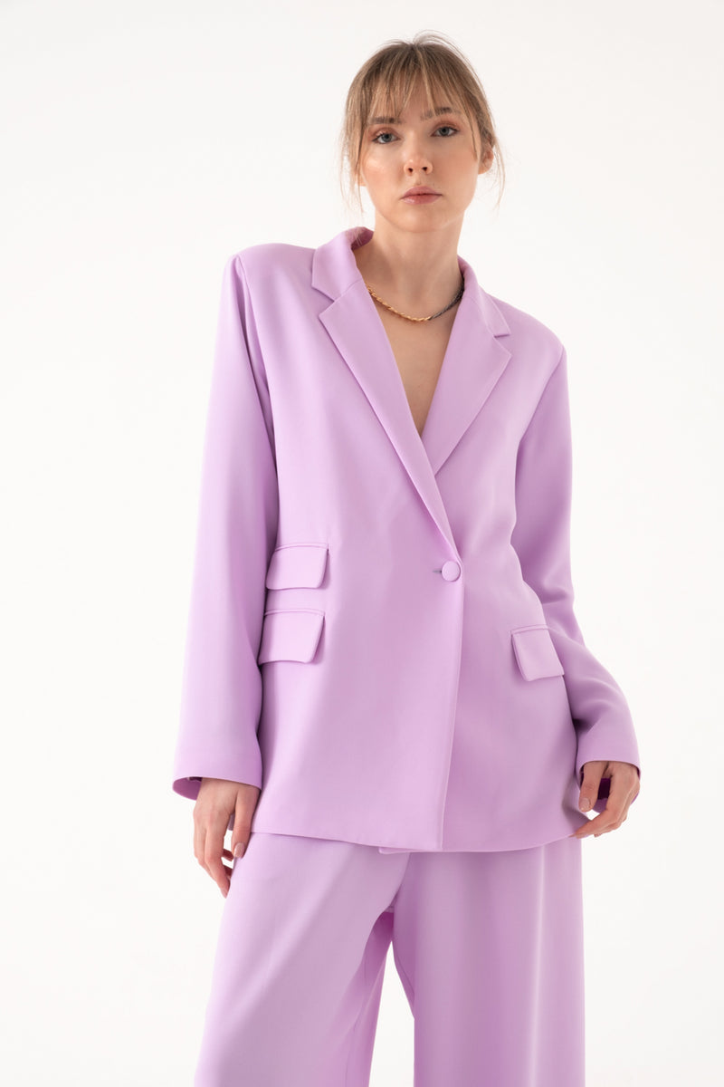 The Lola Blazer Sets Cotton Lavender Lilac