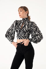 The Mia Top Zebra Print